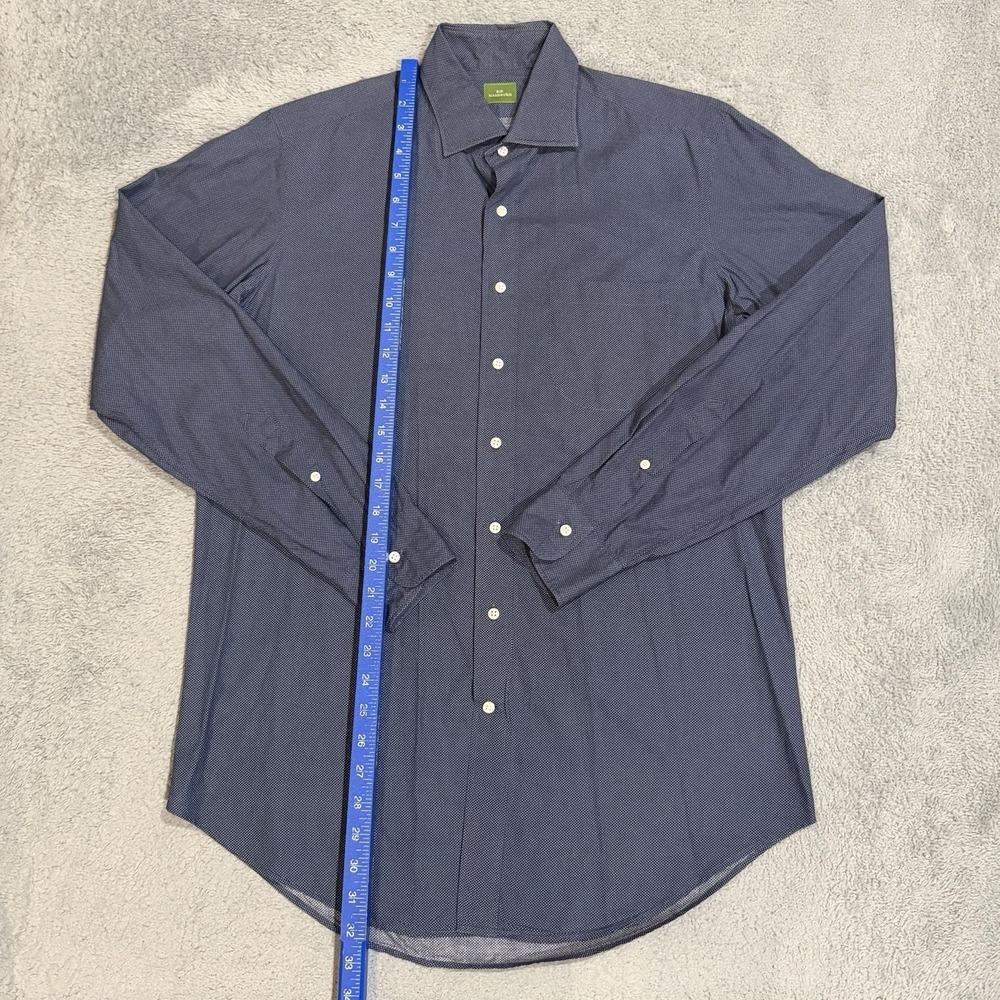 Sid Mashburn Men's Medium Blue Micro Birdseye Spread Collar Button Up Shirt - Picture 2 of 10